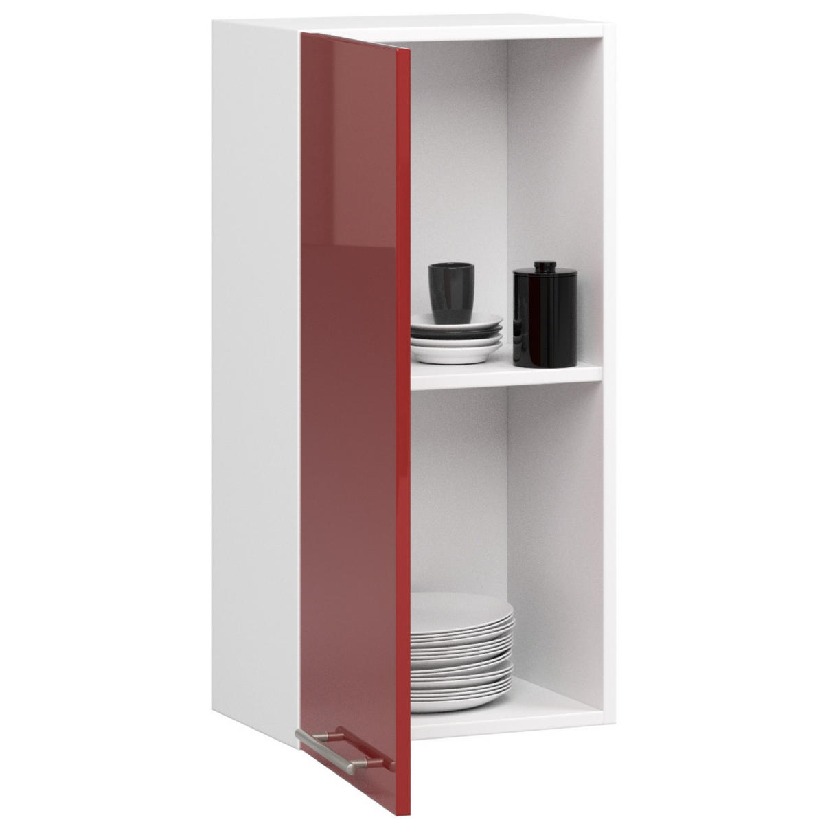 HÄNGESCHRANK Weiß, Rot Glanz 72/40/30 - Rot/Weiß, Holzwerkstoff (40/72/30cm) - RAUMHIRSCH FURNITURE