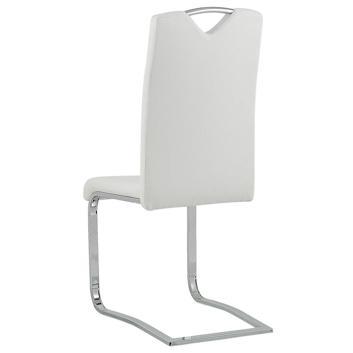 ESSZIMMERSTUHL 2er-Set Kunstleder Weiß Picknes - Weiß, Textil/Metall (43/105/55cm) - Beliani