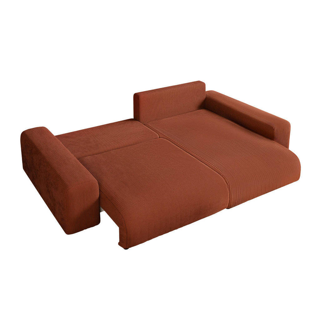 Thumbnail - luma-home Ecksofa, Terra cotta, Textil, 3-Sitzer, Füllung: Polyurethan (Pur), Eckteil, L-Form,L-Form, 255x165 cm, Wohnzi...
