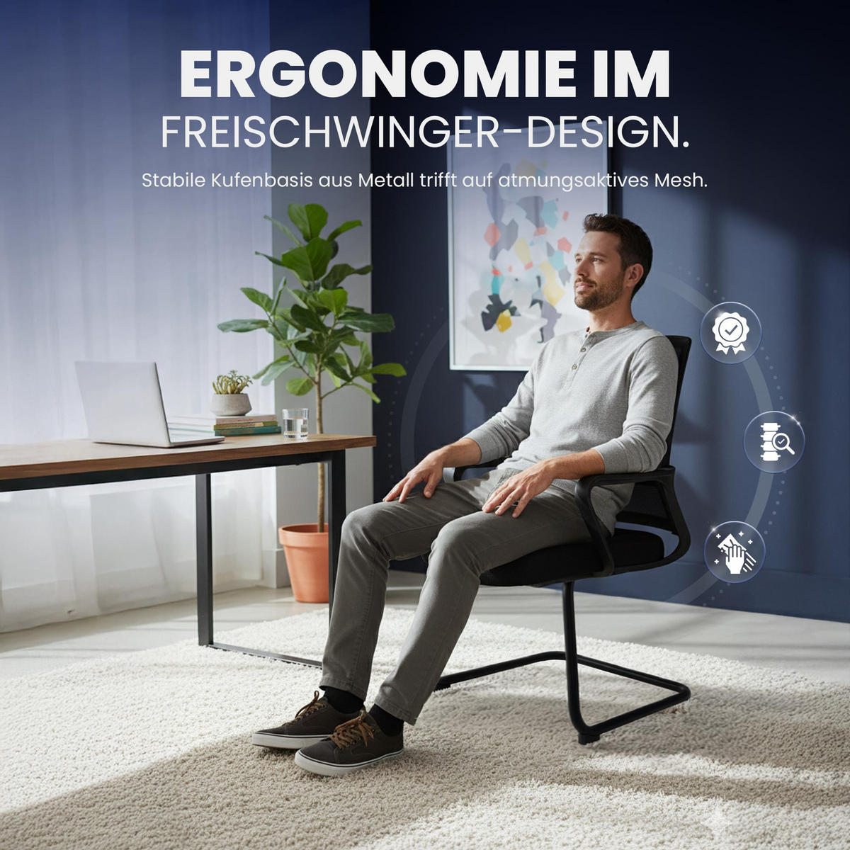 SCHWINGSTUHL Kunststoff Schwarz - Schwarz, Kunststoff (58/96/60cm) - CLP