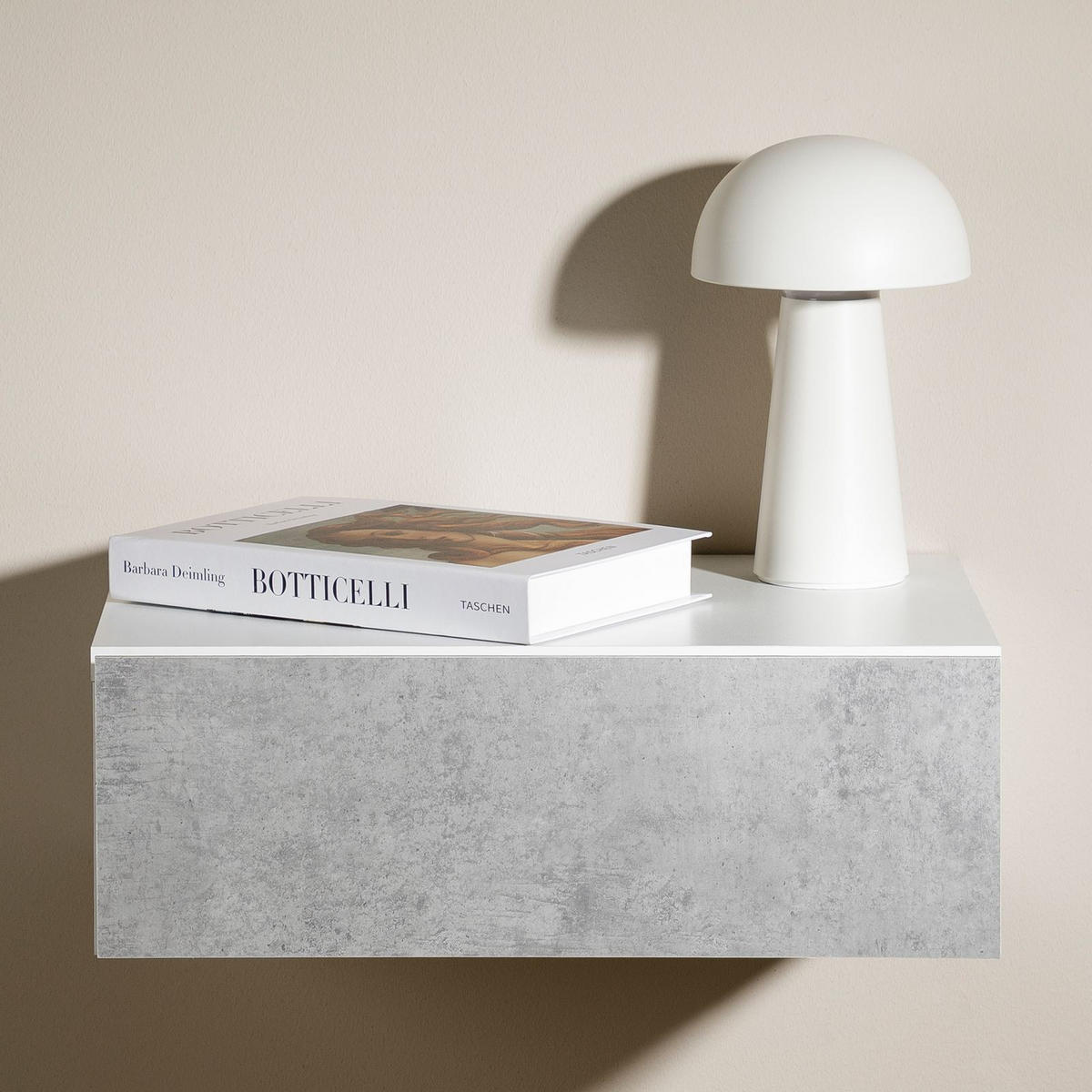 HÄNGENDER NACHTTISCH ANNE - Weiß/Grau, Holzwerkstoff (42/14/30cm) - CARO-Möbel