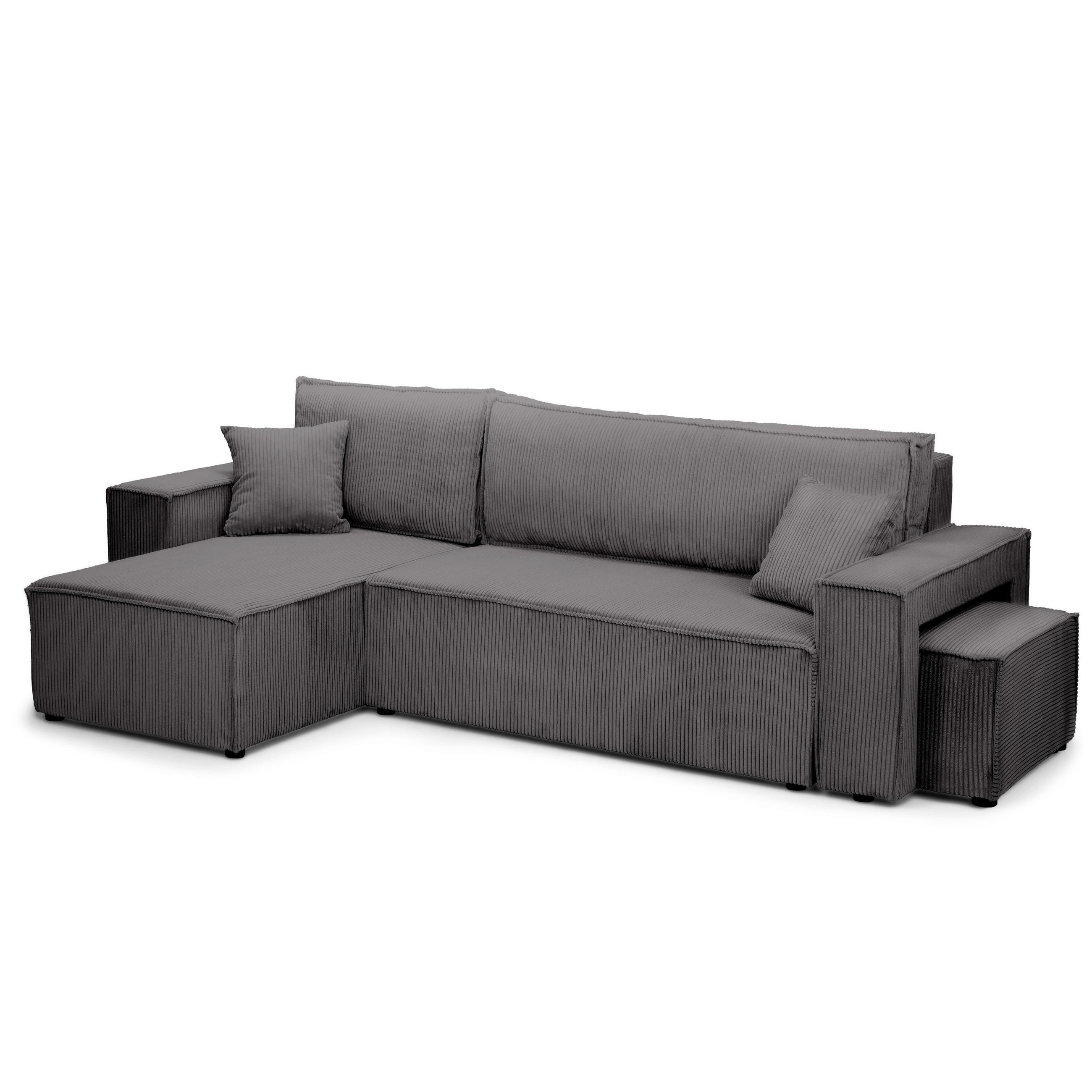 Pillovely Ecksofa Braun 244x83x142 cm