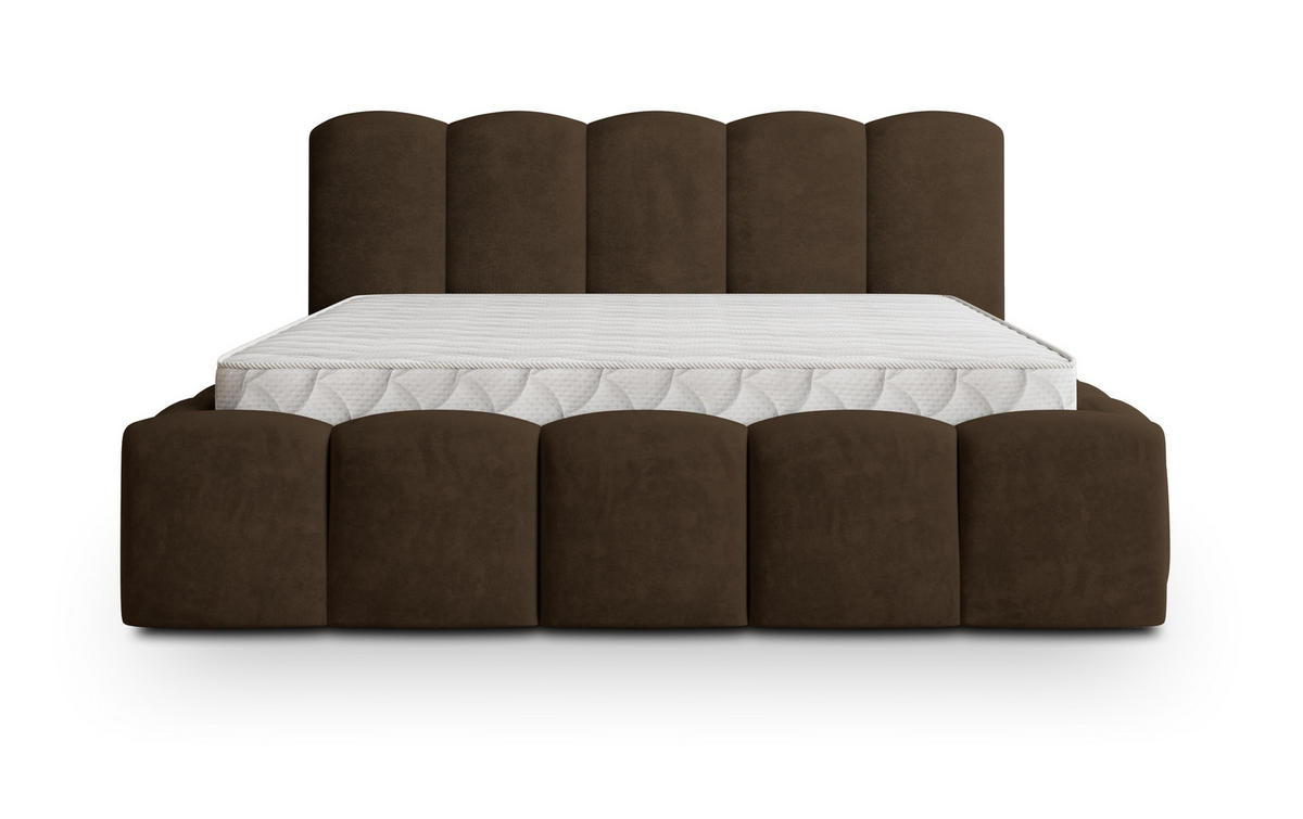 POLSTERBETT FALINA K 120x200 cm mit Bettkästen - Braun - Braun, Holz/Textil - MASSENO