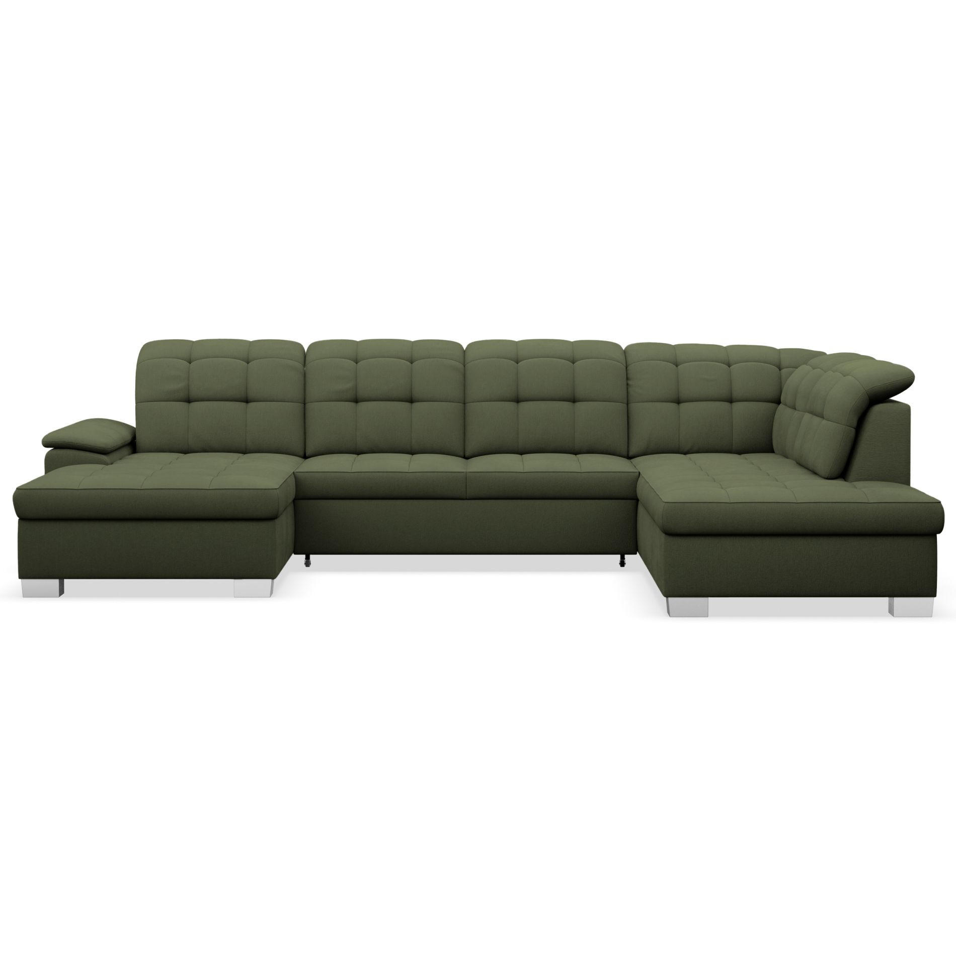 WOHNLANDSCHAFT Jamaal Khaki linksseitig - Schwarz/Grün, Textil (330/106/212cm) - Selsey