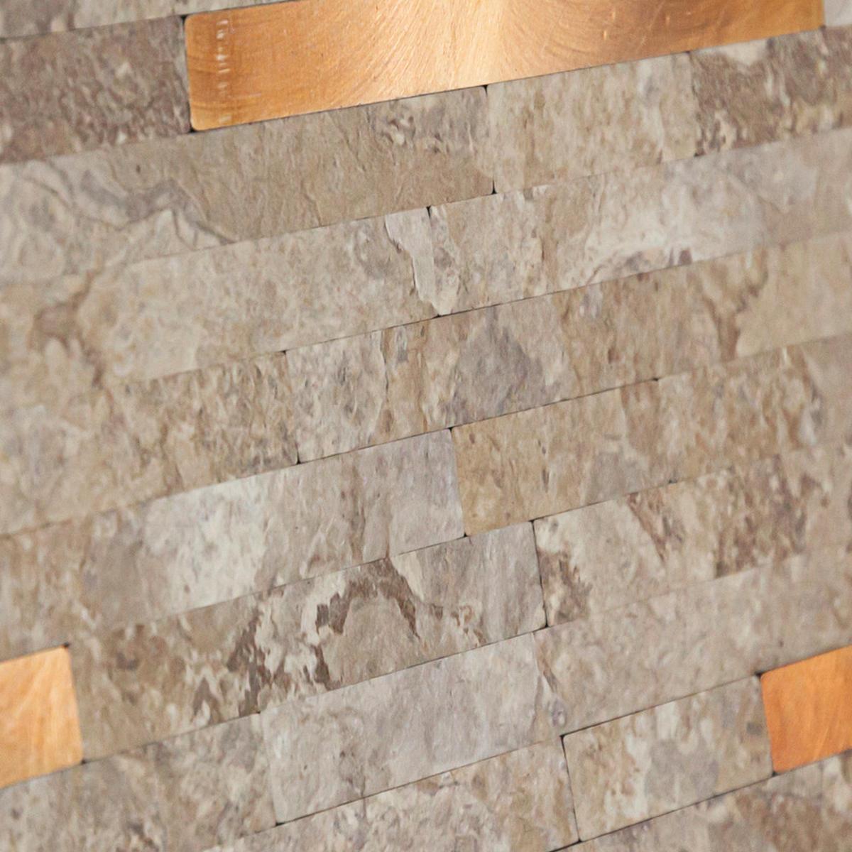 FLIESENAUFKLEBER 1 Stück 29,7 x 29,2 cm Selbstklebende Fliesen - Mela Ferro - Beige/Roségold, Kunststoff (29.2/0.33/27.7cm) - Mazovia