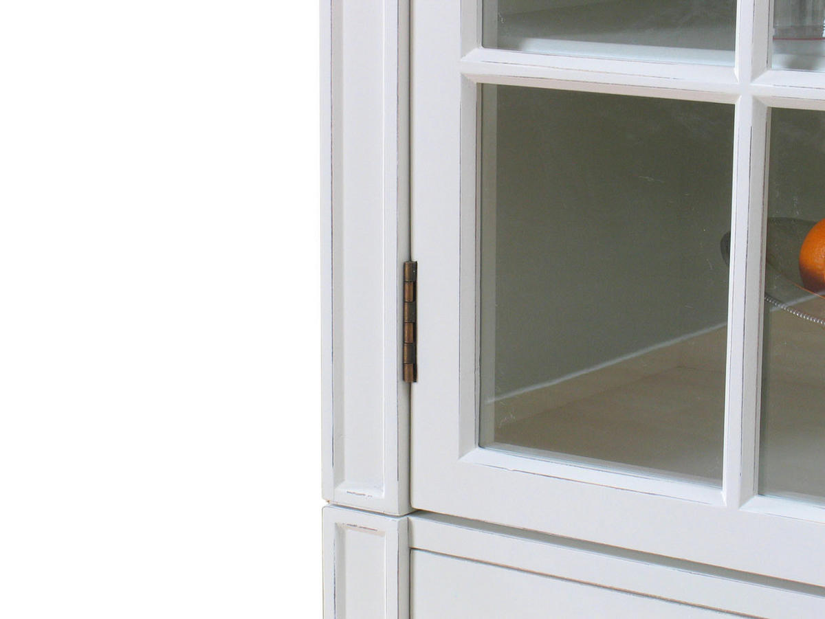 VITRINE Amaretta weiß antik patiniert 110/45/200 cm - Weiß, Holz (110/200/45cm) - ebuy24