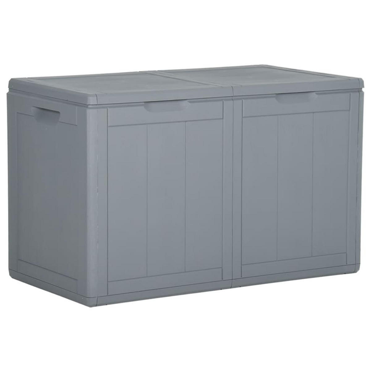 GARTEN-AUFBEWAHRUNGSBOX 180 L Grau PP-Holzoptik - Grau, Kunststoff (80.5/51/44.5cm) - furnicato