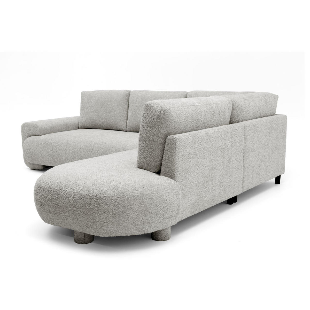 4-SITZER Ecksofa MIRABEL L Rechts 255x285 cm Bouclé Beige - Beige, Holz/Kunststoff (255/285cm) - Muffo