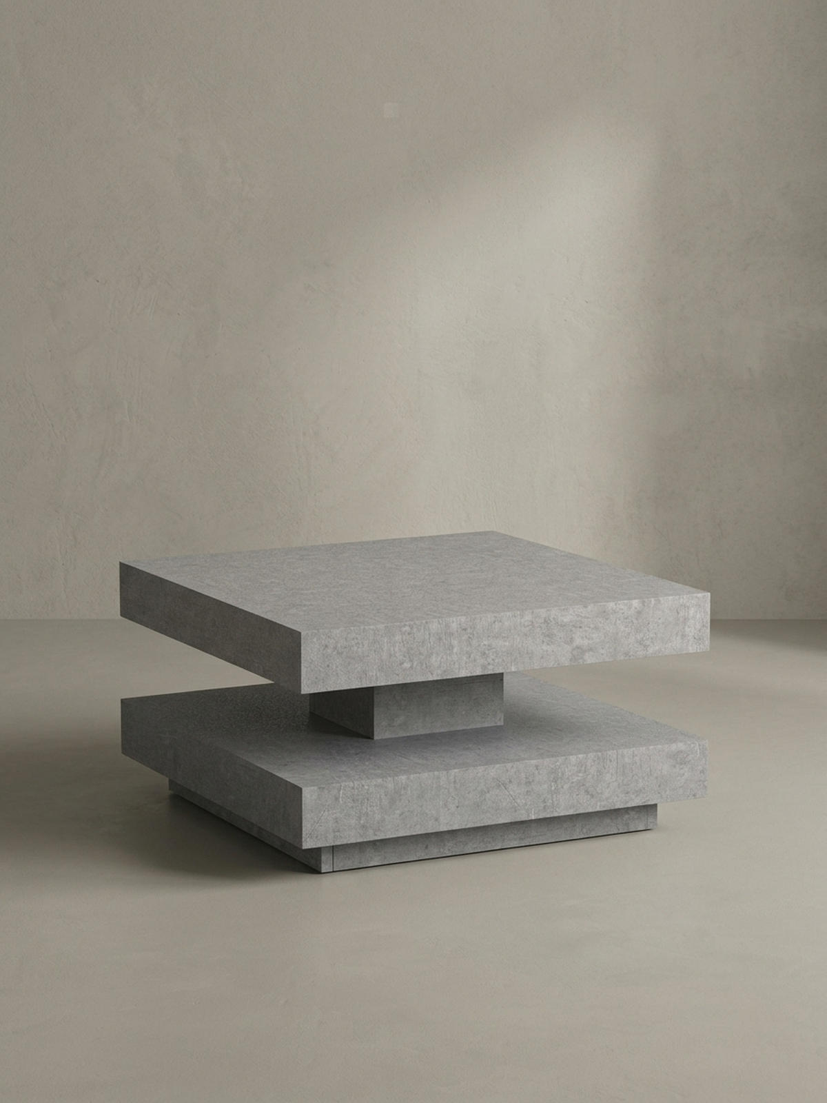 COUCHTISCH in Stein-Optik mit Stauraum, Modernes Design, Quadratisch, Grau 60x60x34 cm - Grau, Holzwerkstoff (60/60/34cm) - KADIMA DESIGN