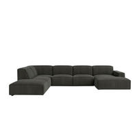ECKSOFA Cursal V, Stoff Poso, Grau, Links - Grau, Holz (364/262cm) - Kaiser Möbel