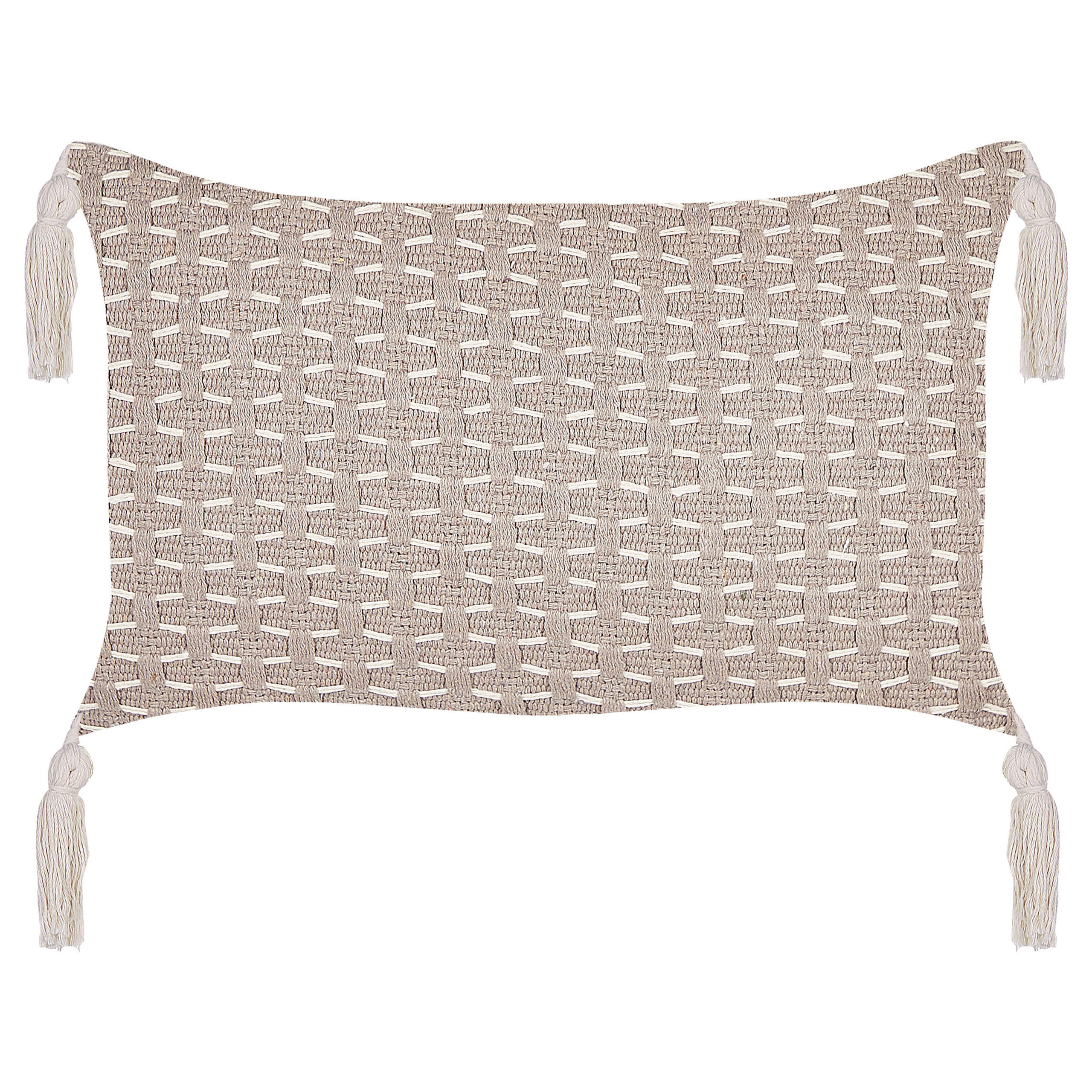 DEKOKISSEN 2er-Set Taupe 45/25 cm Hakone - Graubraun, Textil (45/25cm) - Beliani