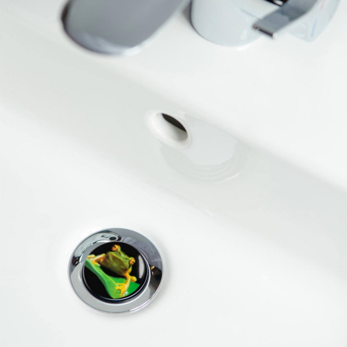 WASCHBECKENSTÖPSEL Frosch Grün - Grün, Kunststoff/Metall (4/7/7cm) - Sanilo