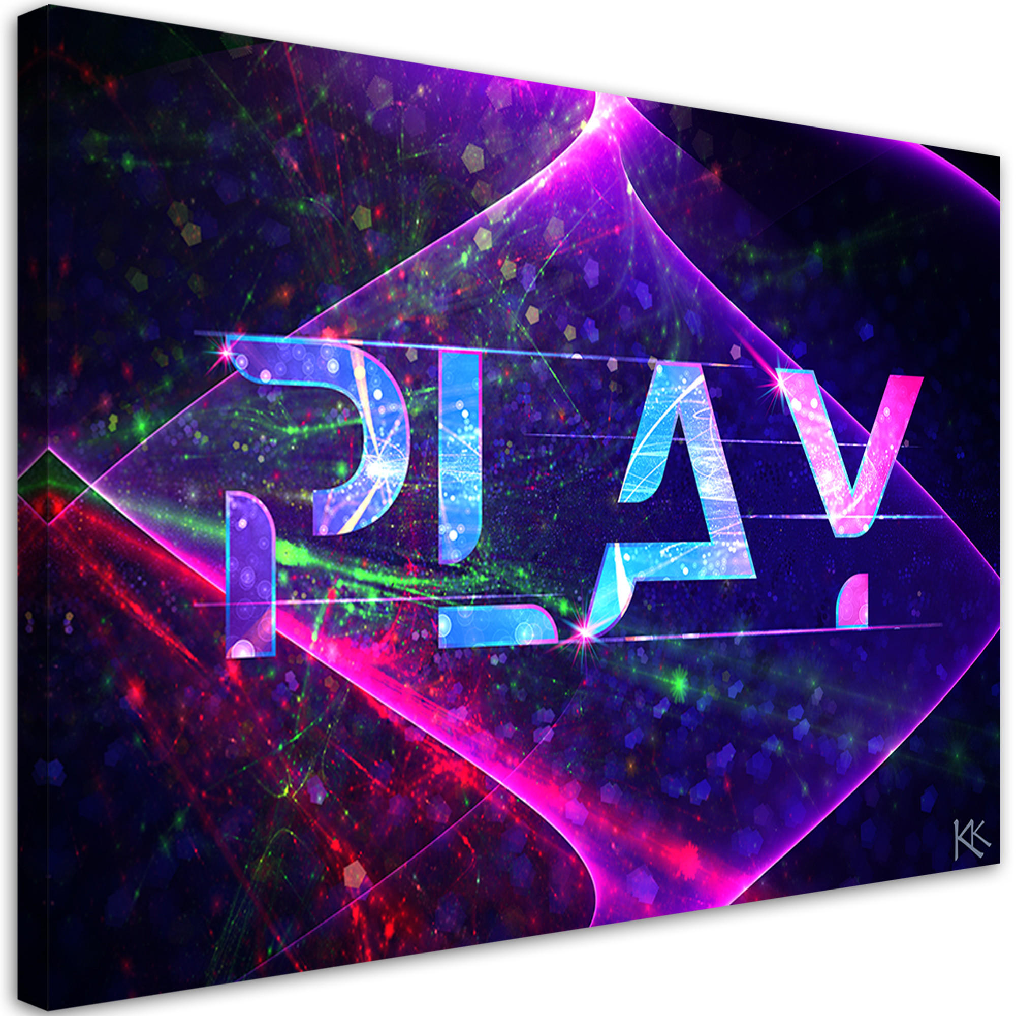 BILD AUF LEINWAND Für Gamer Spiele Gaming 100x70cm - Lila, Textil (100/70cm) - Feeby