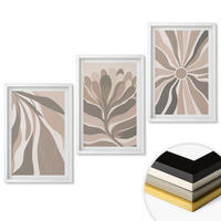 WANDBILDER 3er-Set - 40x60 cm Weißer Rahmen - Abstrakte Pflanzenmuster - Weiß, Kunststoff (40/60cm) - ArtPrintCave