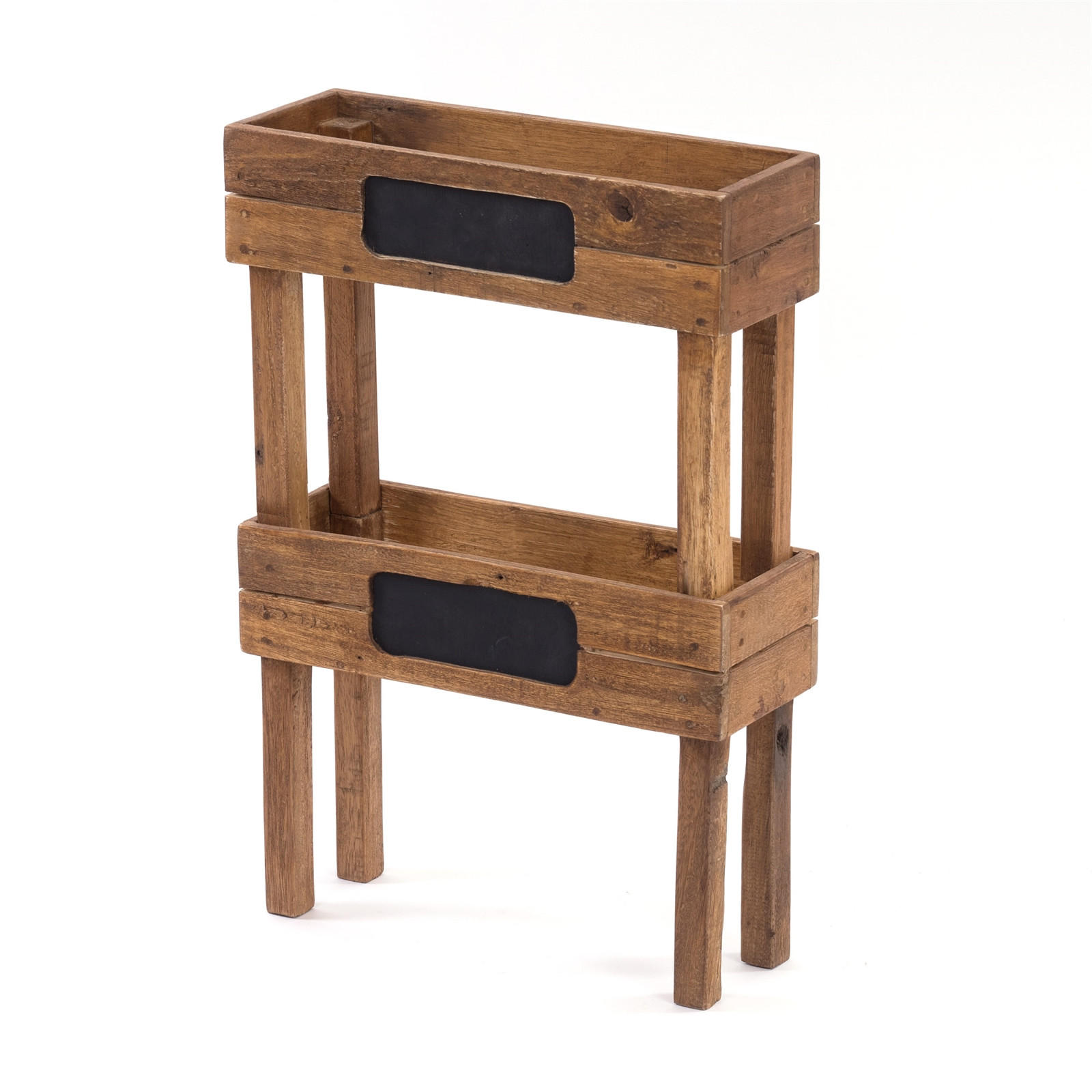 PFLANZKISTE Basilic Recyclingholz massiv, beschriftbar, stapelbar naturfarben - Naturfarben, Holz (30cm) - DESIGN DELIGHTS