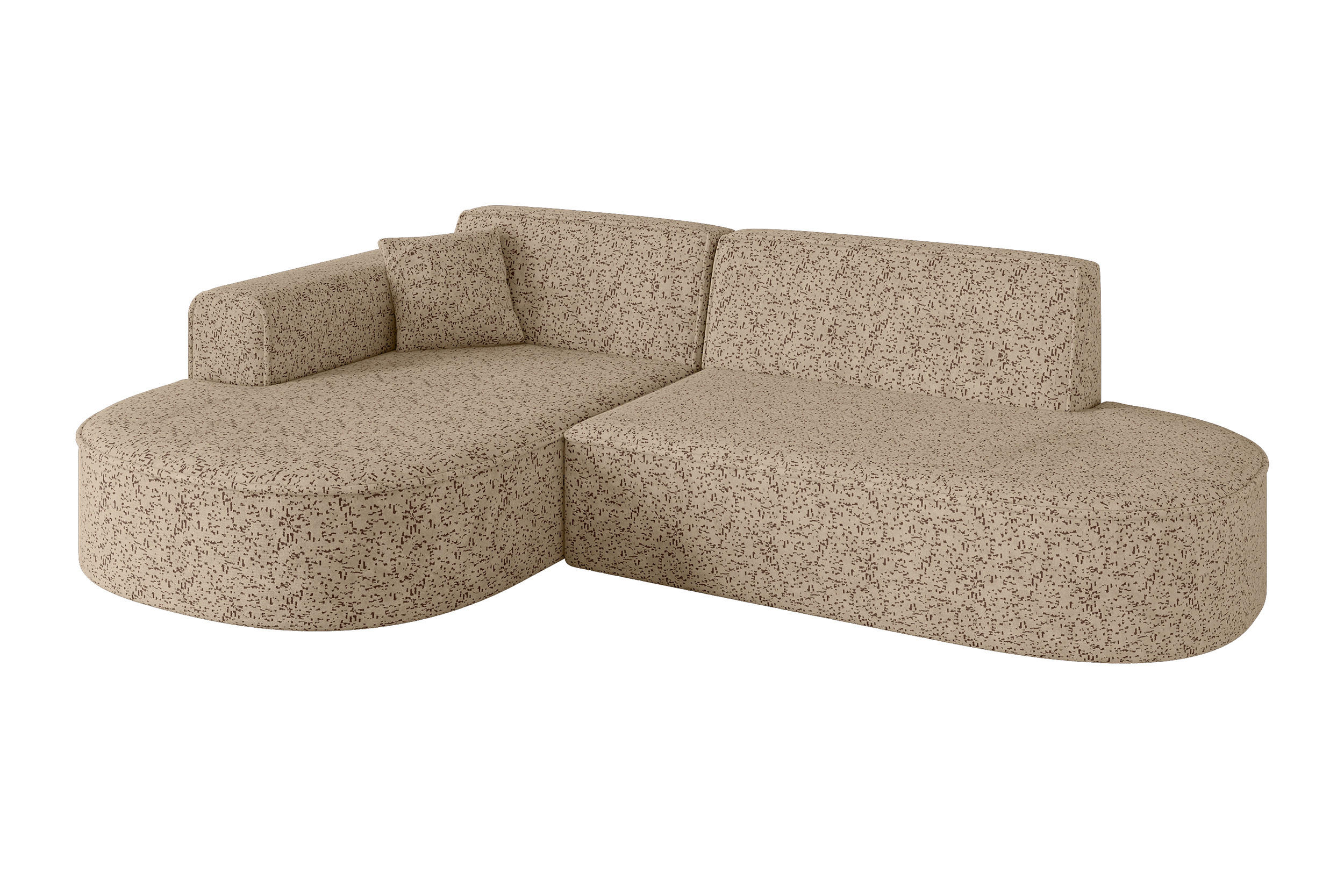 ECKSOFA Ottomane Links MARI-L1 - 243x171x79 cm Braun Tissu - Schwarz/Braun, Holzwerkstoff/Kunststoff (243/171cm) - ALTDECOR