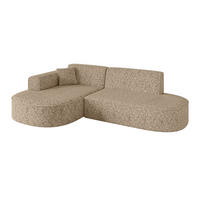 ECKSOFA Ottomane Links MARI-L1 - 243x171x79 cm Braun Tissu - Schwarz/Braun, Holzwerkstoff/Kunststoff (243/171cm) - ALTDECOR