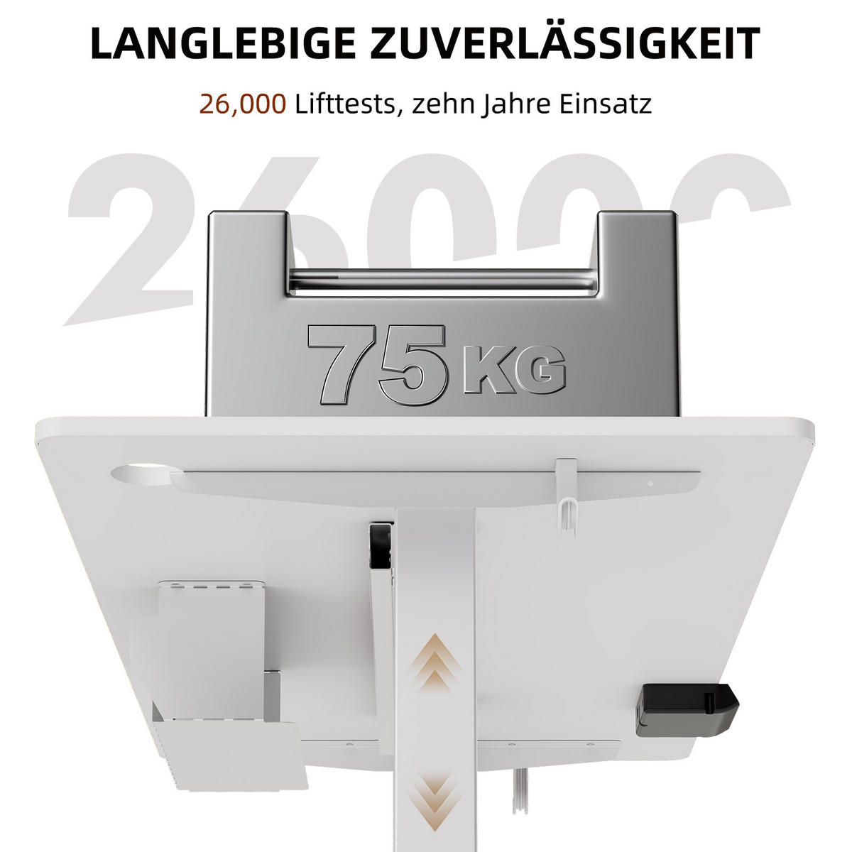 SCHREIBTISCH höhenverstellbar 70 - 120 cm - Weiß, Metall (120/60/120cm) - HOMAVO