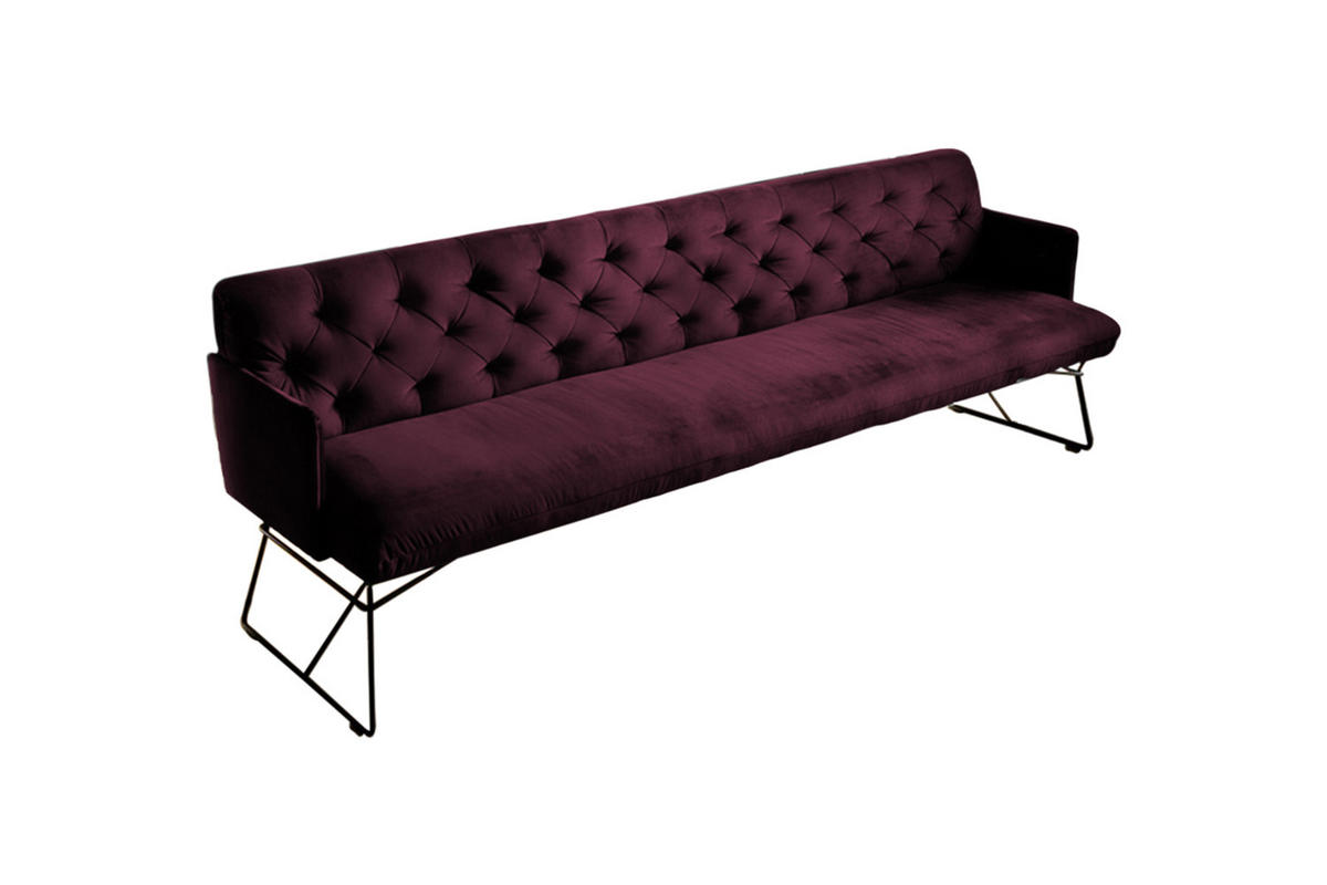 ESSZIMMERBANK CHARME Violett Velvet - Violett, Textil (186/85/68cm) - KAWOLA