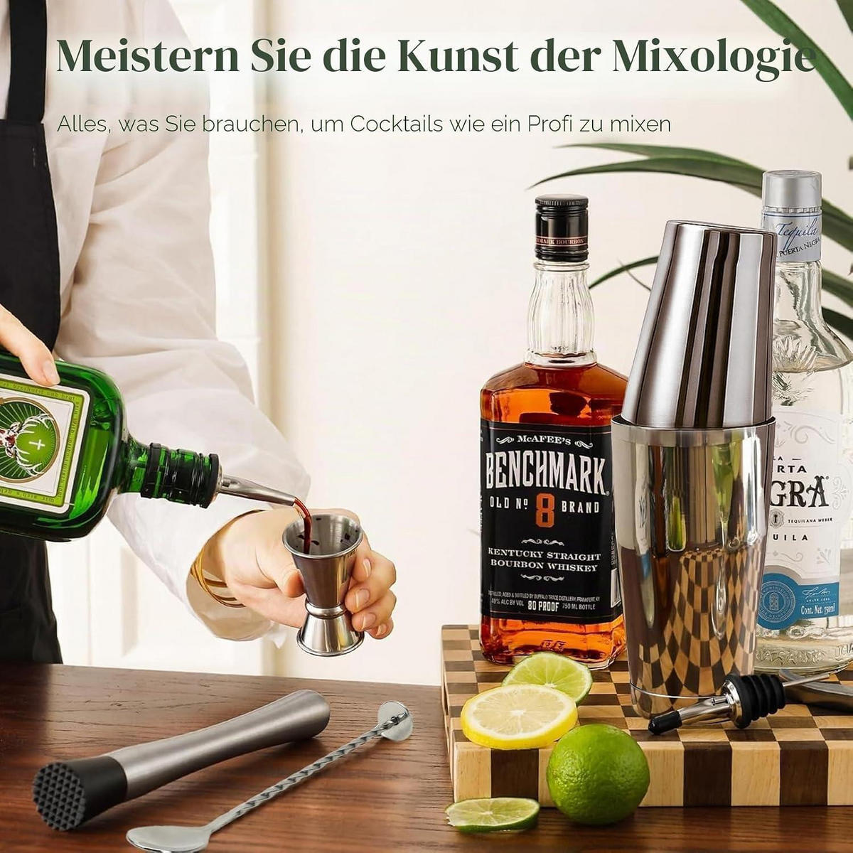 COCKTAIL Shaker Set 16-teiliges Set Edelstahl - Silberfarben, Metall (15/10/25cm)