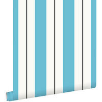 TAPETE Streifen 53 cm x 10.05 m - Türkis, Papier (53/1000cm) - ESTAhome