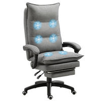 BÜROSTUHL massage Drehstuhl Massagefunktion Chefsessel höhenverstellbar Grau - Grau, Kunststoff (62/130/70cm) - Vinsetto