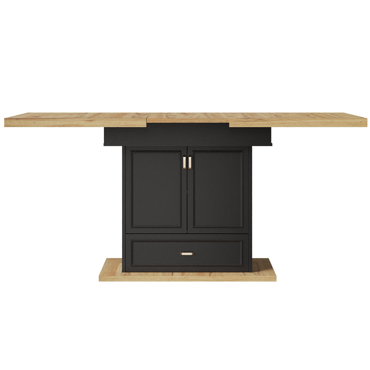 ROZKLÁDACÍ jídelní stůl 110-140/80/75 cm s úložným prostorem, odolnou MDF deskou a stabilní základnou, Přírodní dřevo - přírodní, kompozitní dřevo (110/80/75cm) - Redom