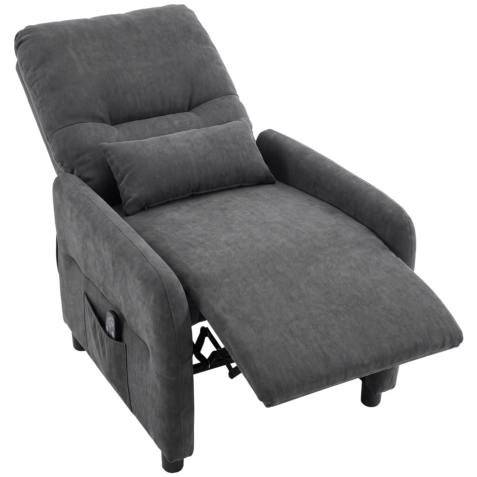 MASSAGESESSEL Polyester Dunkelgrau - Dunkelgrau/Schwarz, Holzwerkstoff/Kunststoff (87/100/77cm) - HOMCOM