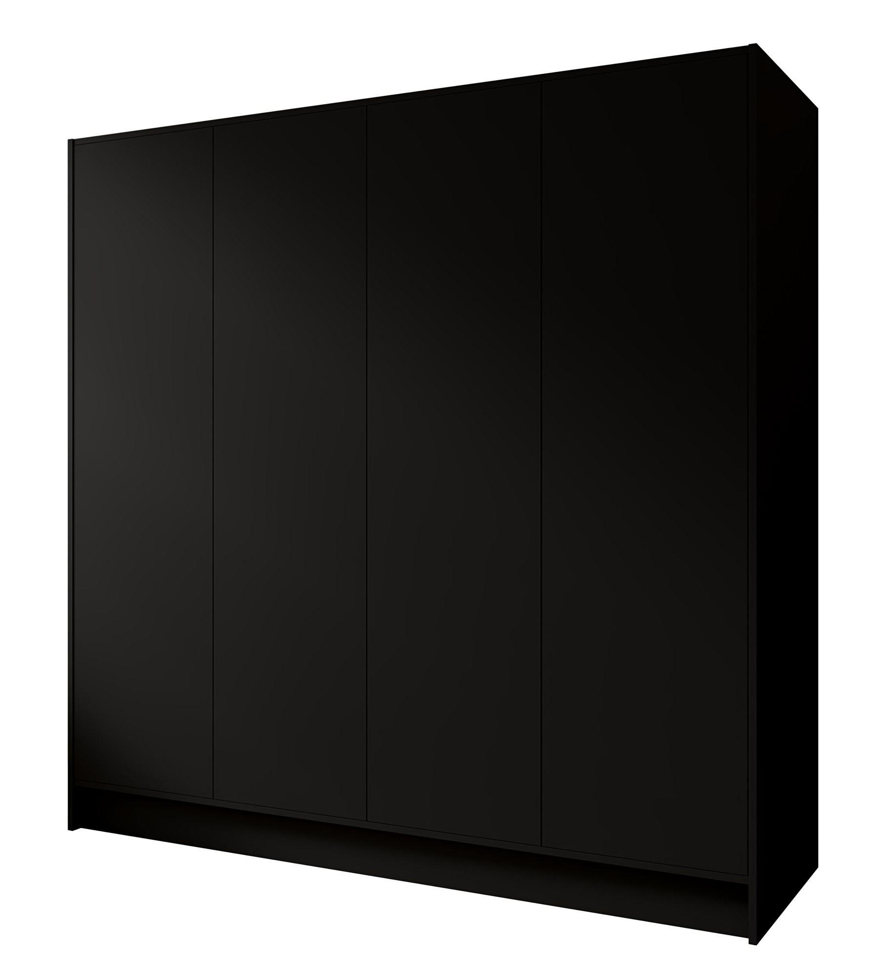 SCHRANK Schwarz 200 ALA Ohne Spiegel Ohne Griffe - Schwarz, Holzwerkstoff (200/200/51cm) - Sepro Meble