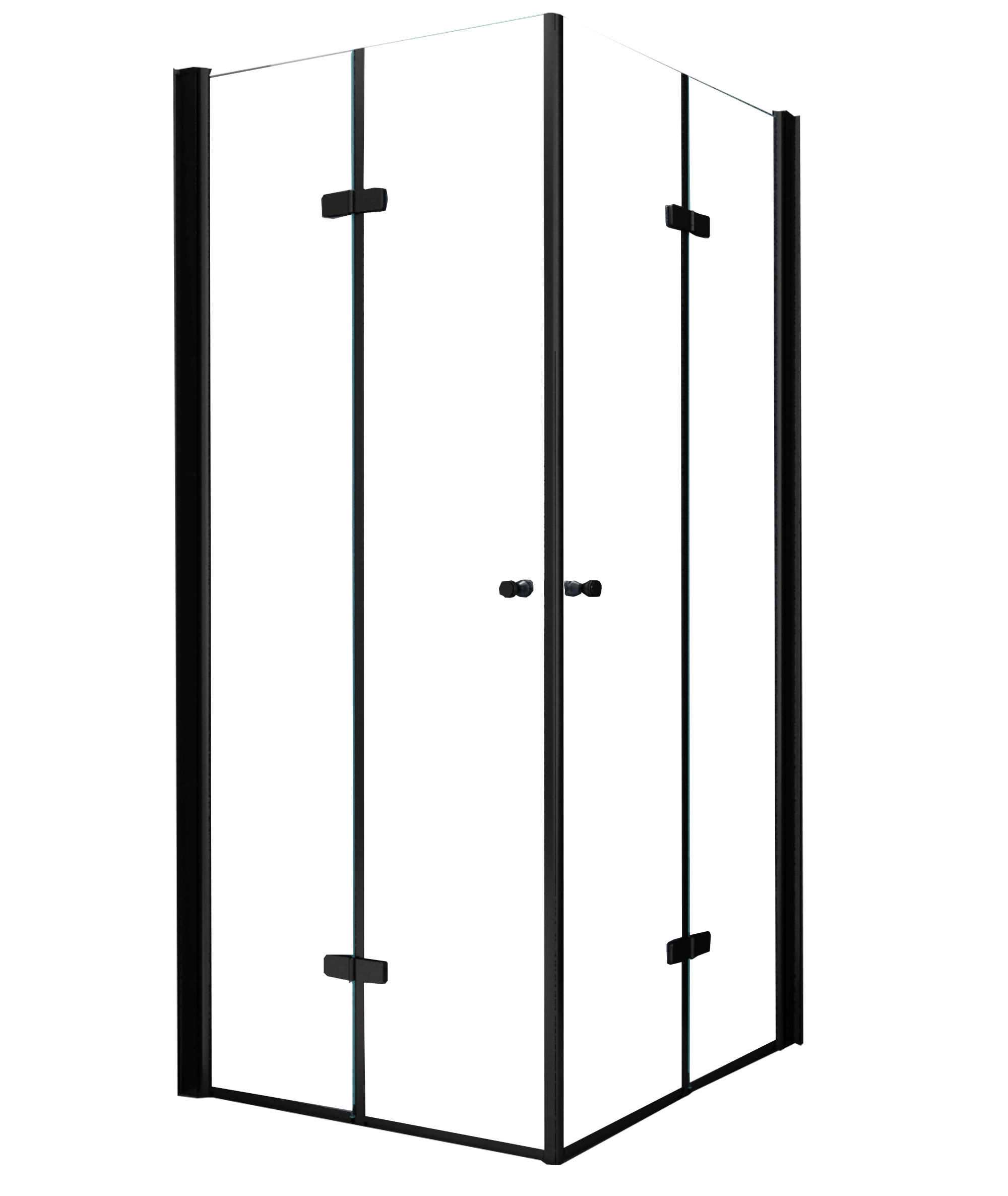 DUSCHKABINE CLAP Schwarz 90 x 90 x 195 cm 8 mm ESG - Schwarz, Glas (90/90/195cm) - Glasdeals