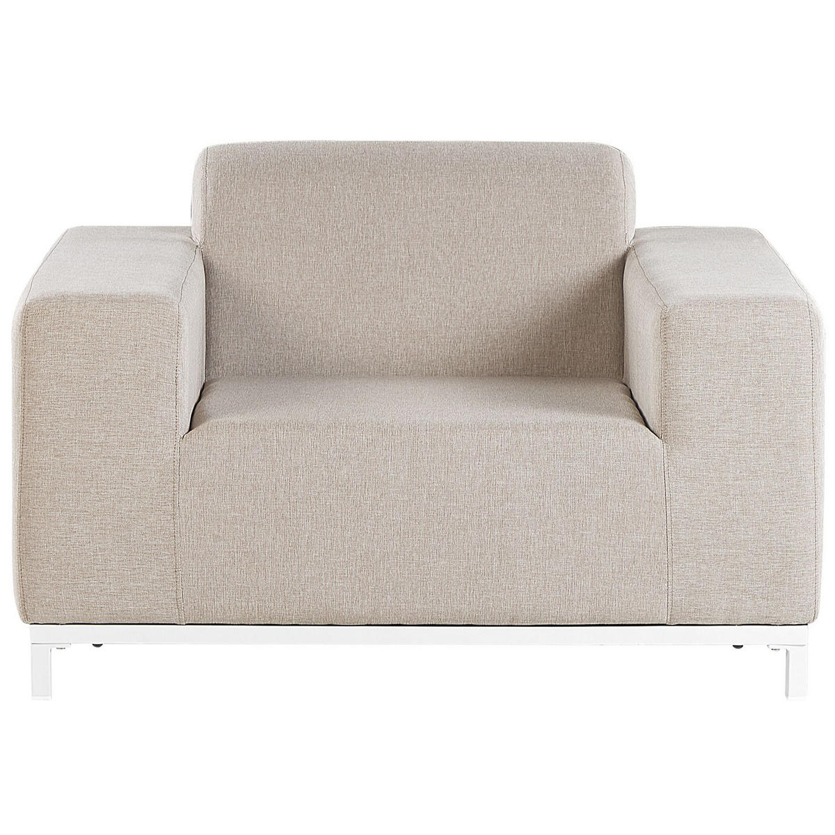 LOUNGE SET 5-Sitzer beige/weißes Gestell Rovigo - Beige/Weiß, Textil - Beliani