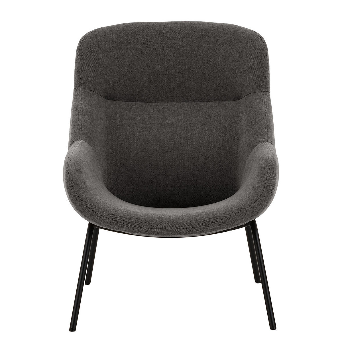 SESSEL - Dunkelgrau/Schwarz, Textil (73/102/92cm) - home24