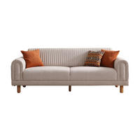 SOFA Kyoto 3-Sitzer Bouclé Beige - Beige, Holz/Textil (230/80/95cm)