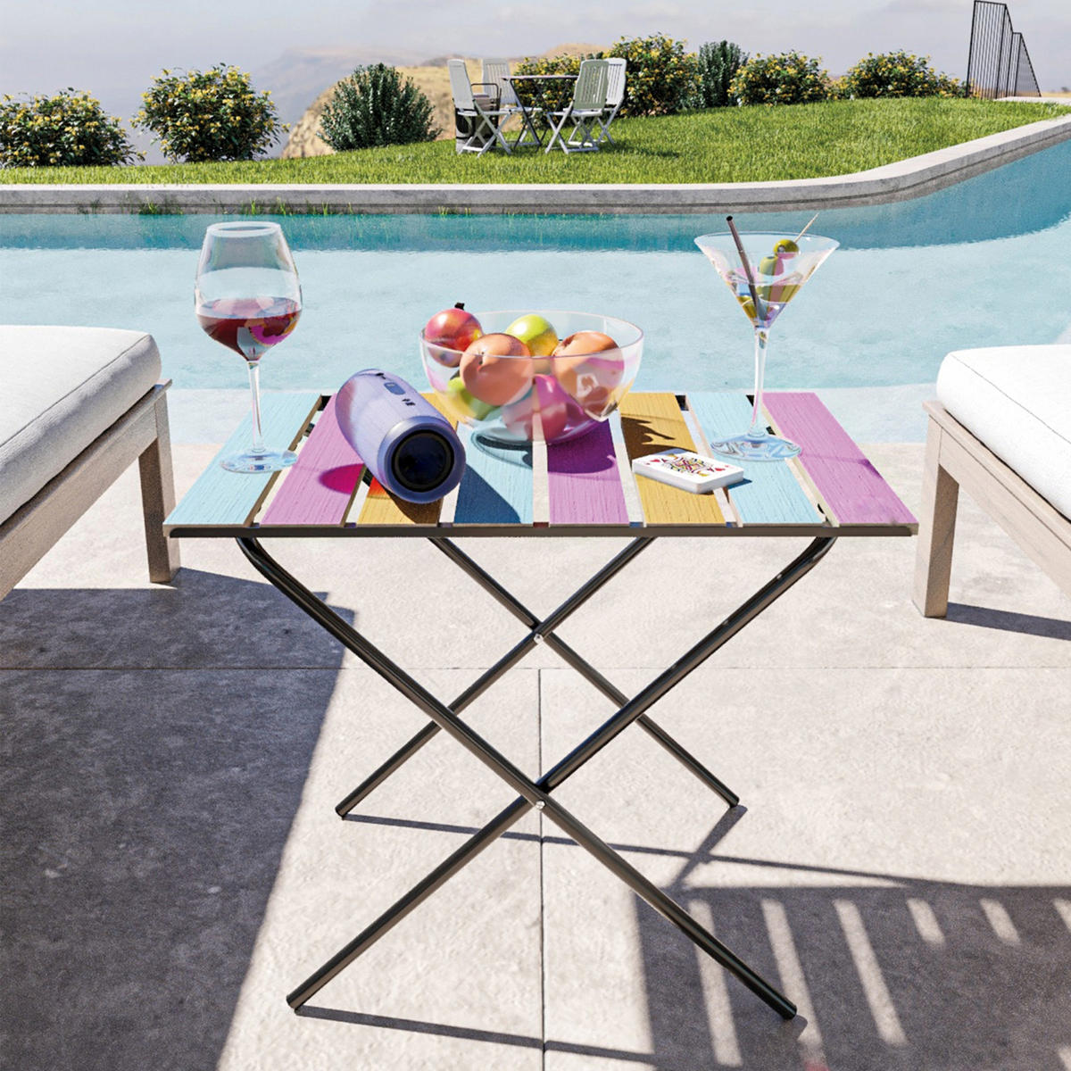 KLAPPTISCH Cavallino - Multicolor, Holz/Metall (40/60/57cm) - [en.casa]