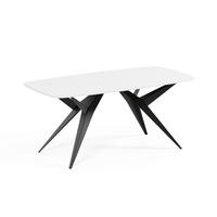 ESSTISCH AXIS - Schwarz/Weiß, Holzwerkstoff/Metall (90/180/76cm) - Meblini