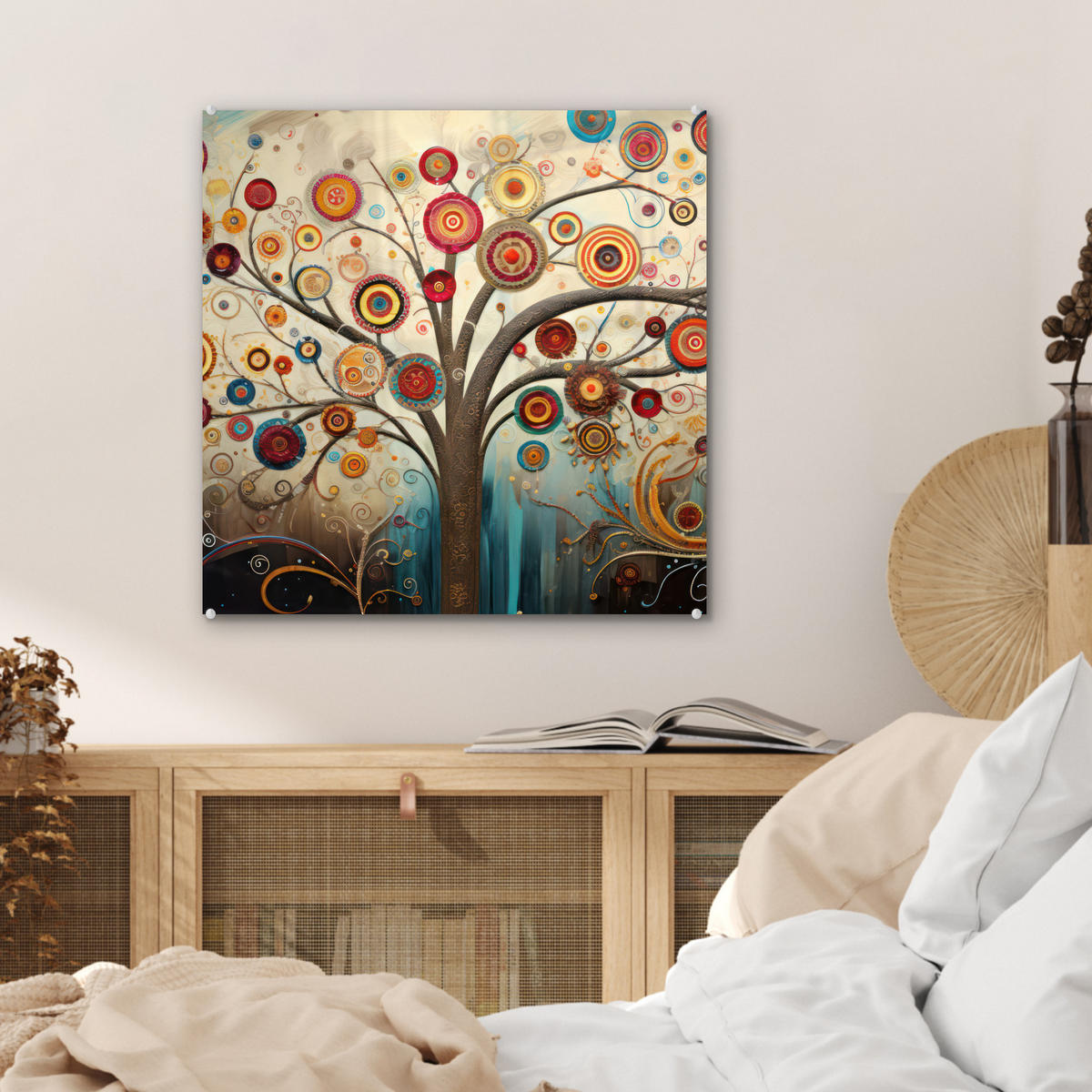 OBRAZ NA AKRYLOVOM SKLE Strom - Strom života - Farba 50x50 cm - hnedá, sklo (50/50cm) - MuchoWow