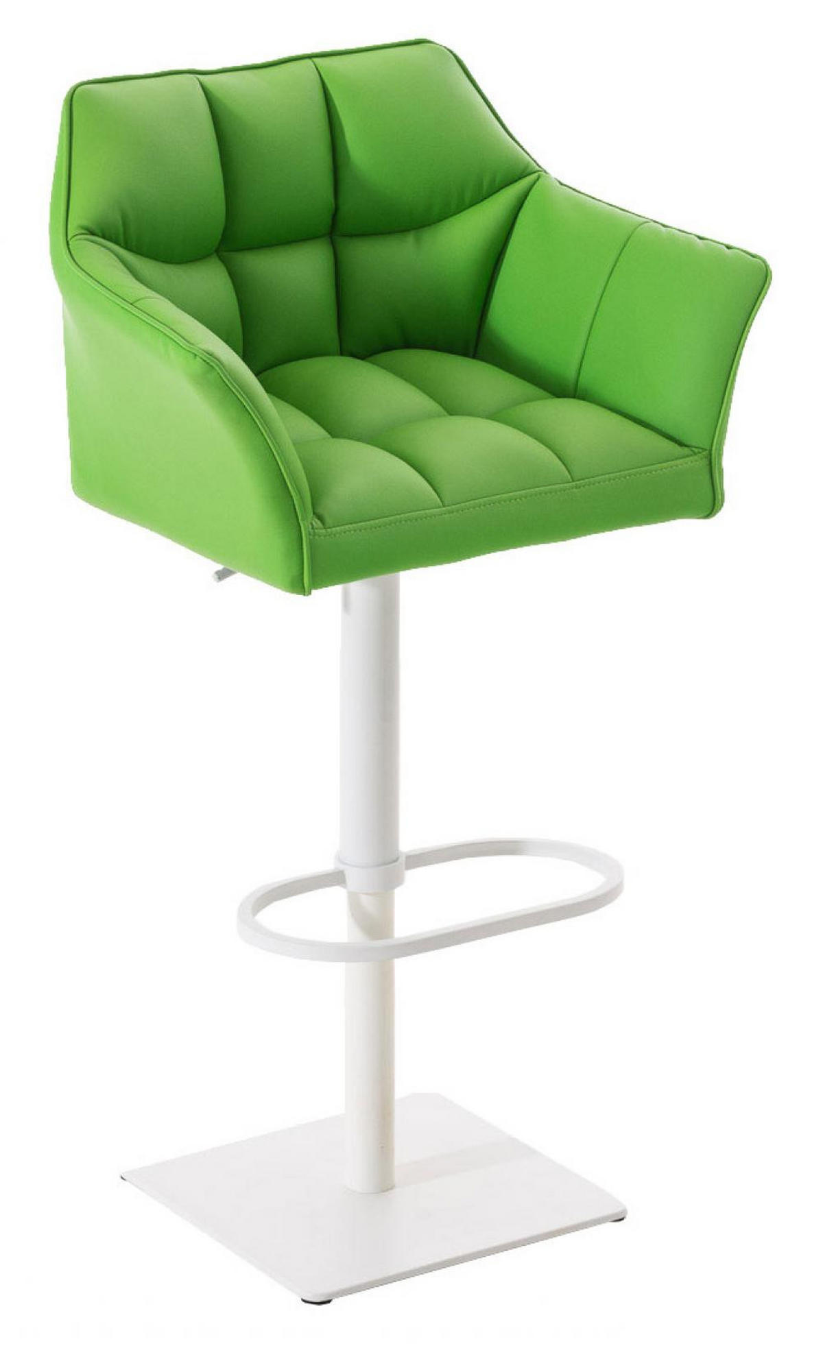 BARHOCKER 2er Set Lederlook Grün - Weiß/Grün, Textil/Metall (64/88/45cm) - CLP