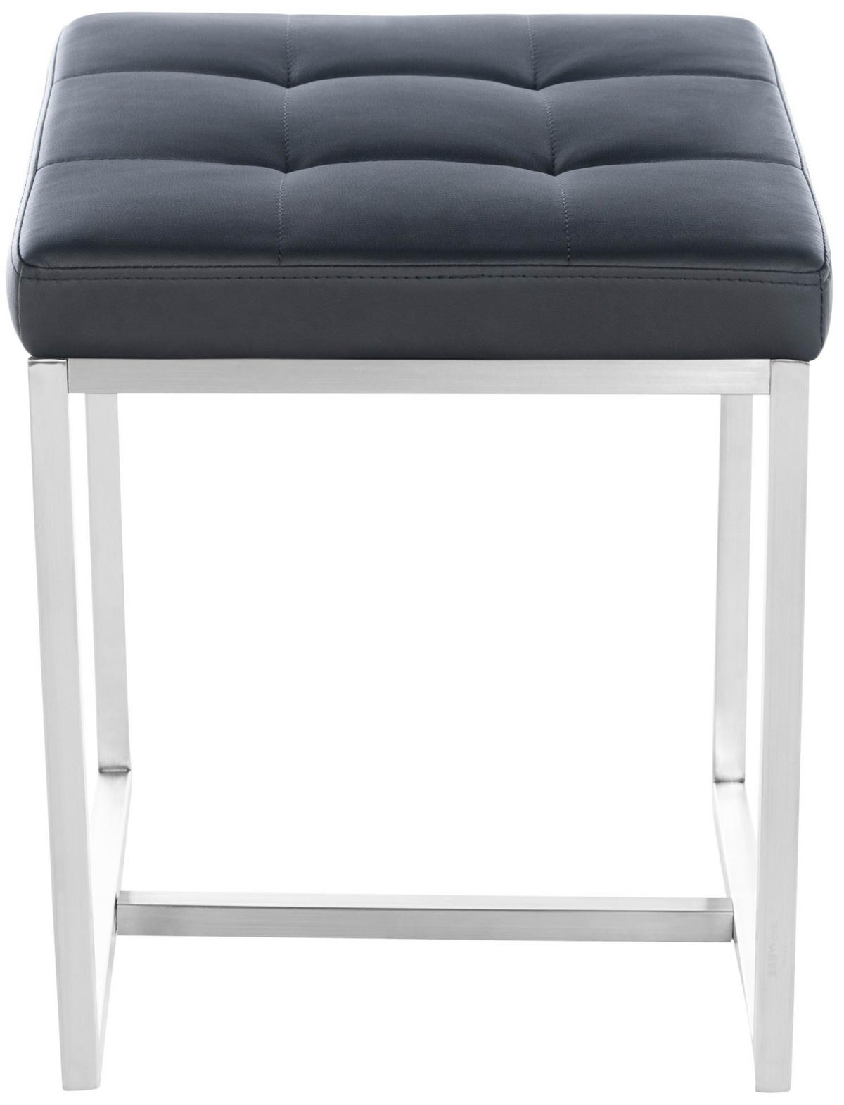 SITZWÜRFEL 2er Set Lederlook schwarz - Edelstahlfarben/Schwarz, Textil/Metall (40/48/40cm) - CLP