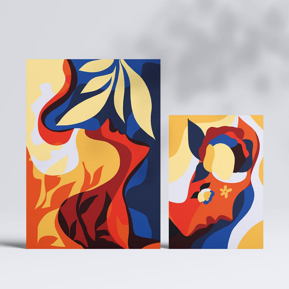 POSTER Set Mit 6 Zarte Collage im femininen abstrakten Stil Größe A3 & A4 Rahmenlos - Klar, Papier (29.7/1cm) - Nacnic