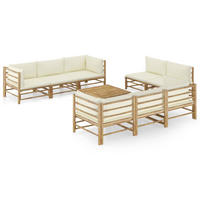 GARTENSET Resch 9-teilig - Weiß, Naturmaterialien - Nettlife