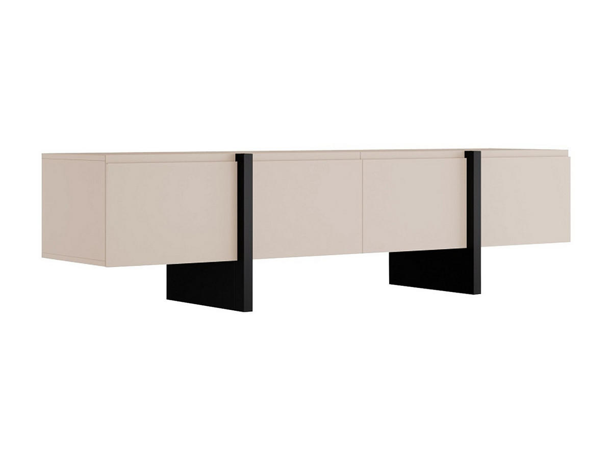 TV-BOARD - 180cm x 45cm - MDF - beige - LUVONIA - Beige, Holz (180/50/45cm) - Vente-Unique