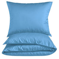 MAKO-SATIN-BETTWÄSCHE 135x200 Bettbezug einfarbig 100% Baumwolle - Uni Hell-blau - Hellblau, Textil (135/200cm) - Carpe Sonno