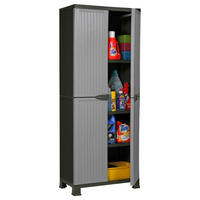 MEHRZWECKSCHRANK , S-free, 3 Einlegeböden, 68x39x171 cm - Schwarz, Kunststoff (68/171/39cm)