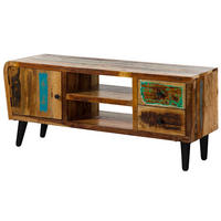 TV-BOARD Altholz 145x45x62 mehrfarbig lackiert SIXTIES #102 - Multicolor, Holz (145/62/45cm) - Massivmoebel24