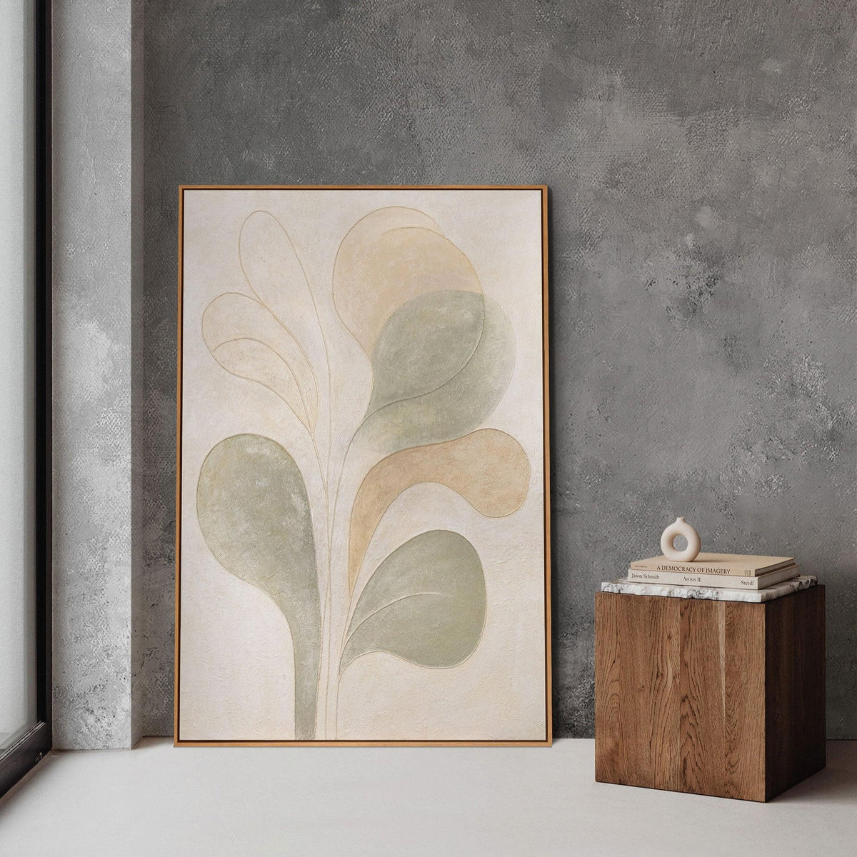GEMÄLDE Leichtigkeit Schattenfugenrahmen Eichefarben 120x80 cm - Eichefarben, Holz (120/80cm) - YS-art gallery