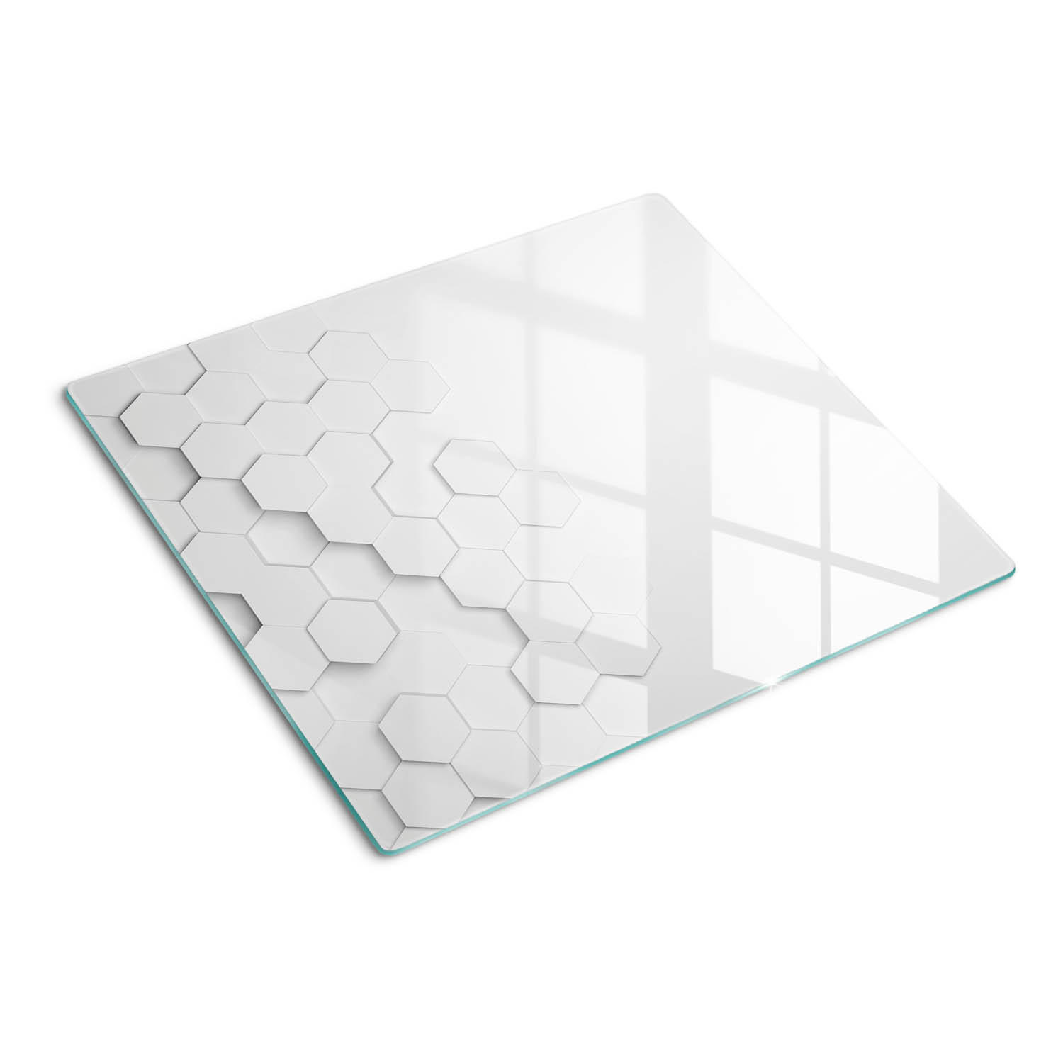 GLASPLATTE 60x52 cm Sechsecke - Schwarz/Weiß, Glas (60/0.4/52cm) - TULUP
