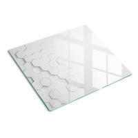 GLASPLATTE 60x52 cm Sechsecke - Schwarz/Weiß, Glas (60/0.4/52cm) - TULUP