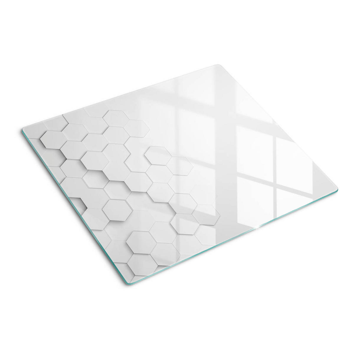 GLASPLATTE 60x52 cm Sechsecke - Schwarz/Weiß, Glas (60/0.4/52cm) - TULUP