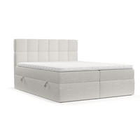 POSTEL BOXSPRING VARENO 200/200 Světle béžová - černá/písková barva, kov/dřevo (200/200cm) - AltaBeds