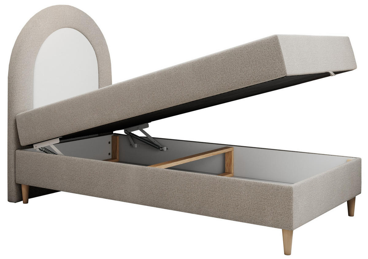 BOXBETT NEST 90/180 Beige Struktur - H3 - Beige, Holz/Textil (90/180cm) - MKS